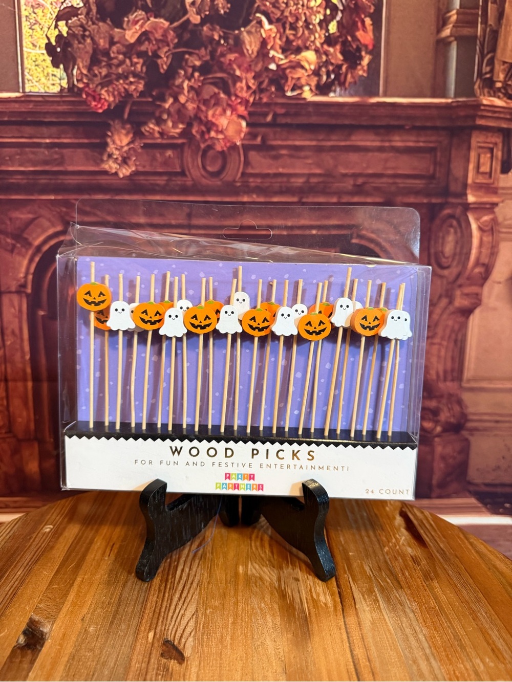 Wood Picks Halloween Pumpkin Ghost Party Picks Food Charcuterie Platter Cupcakes